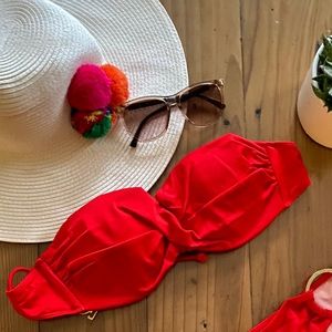 Red bralette bikini top